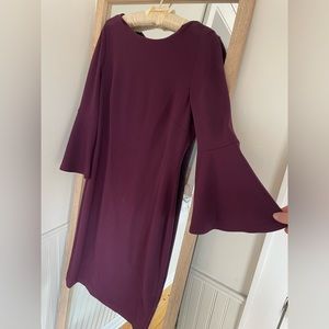 Calvin Klein - Sheath dress w bell sleeves - Deep purple - sz 6 - New w/o/tags